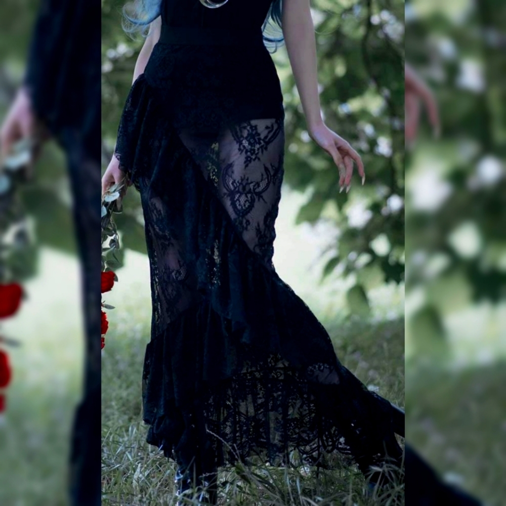 Killstar Guardian Lace Maxi Skirt